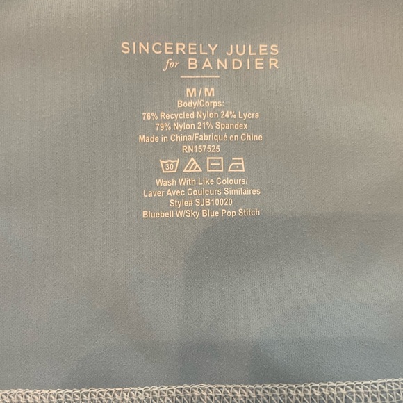 Sincerely Jules for Bandier Light Blue Bike Shorts NWOT size medium - Picture 3 of 3